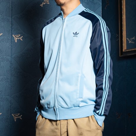 70-80s Vintage adidas Ventex ATP Track Jacket Light Blue × Navy (Made in France)1