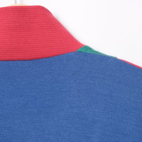 80s Vintage adidas Ventex Half Zip Red × Blue × Green (Made in France)