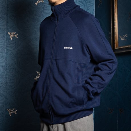 80s Vintage adidas Knit Track Jacket Navy (Made in West Germany)