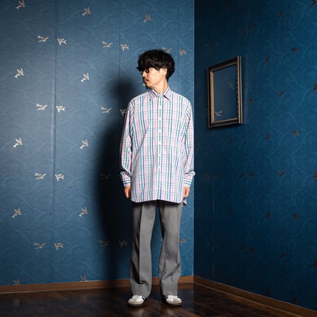 90s Turnbull&Asser Sea Island Cotton Checked Shirt（Made in England）