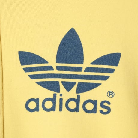 70s-80s Vintage adidas Hoodie Yellow x Navy