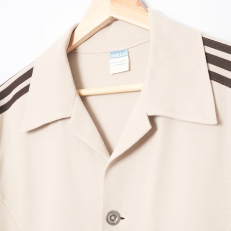 70s Vintage adidas Metal Buttons Knit Jacket Beige