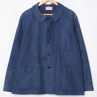 50-60s France Vintage LIVRADOR Blue Moleskin Work Jacket