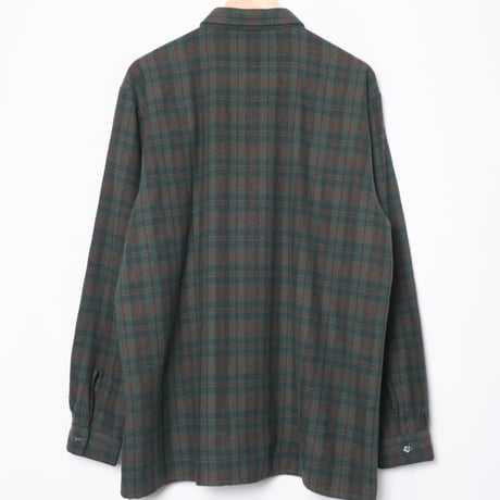 50-60s France Vintage la Paimpolaise Wool Acryl Checked Shirt