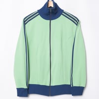 70-80s Vintage adidas Track Jacket Light Green × Navy (Made in West Germany)