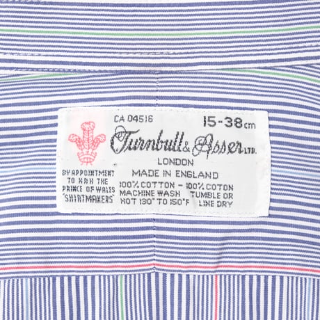 90s Turnbull&Asser Sea Island Cotton Striped Half Sleeve shirt（Made in England）