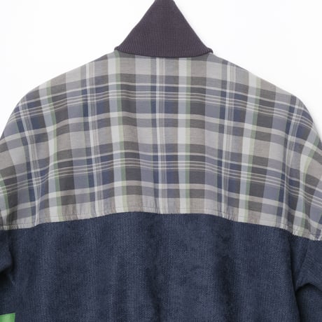 80s Vintage adidas Ventex Track Jacket Navy × Checked (Made in France)
