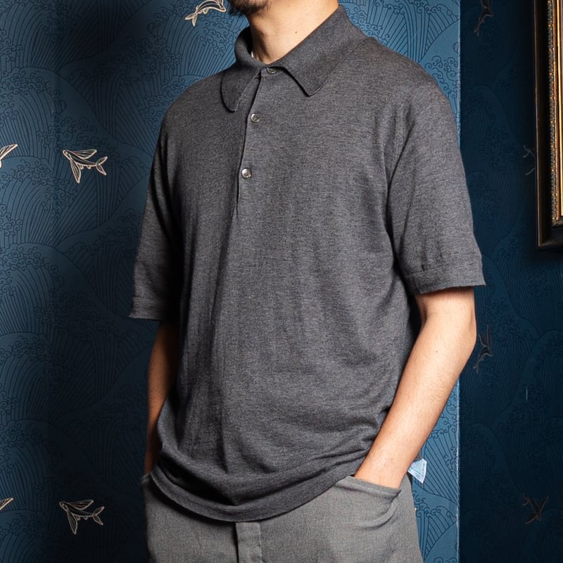 00s- JOHN SMEDLEY Sea Island Cotton Polo（Made