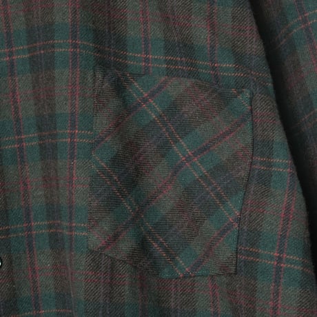 50-60s France Vintage la Paimpolaise Wool Acryl Checked Shirt