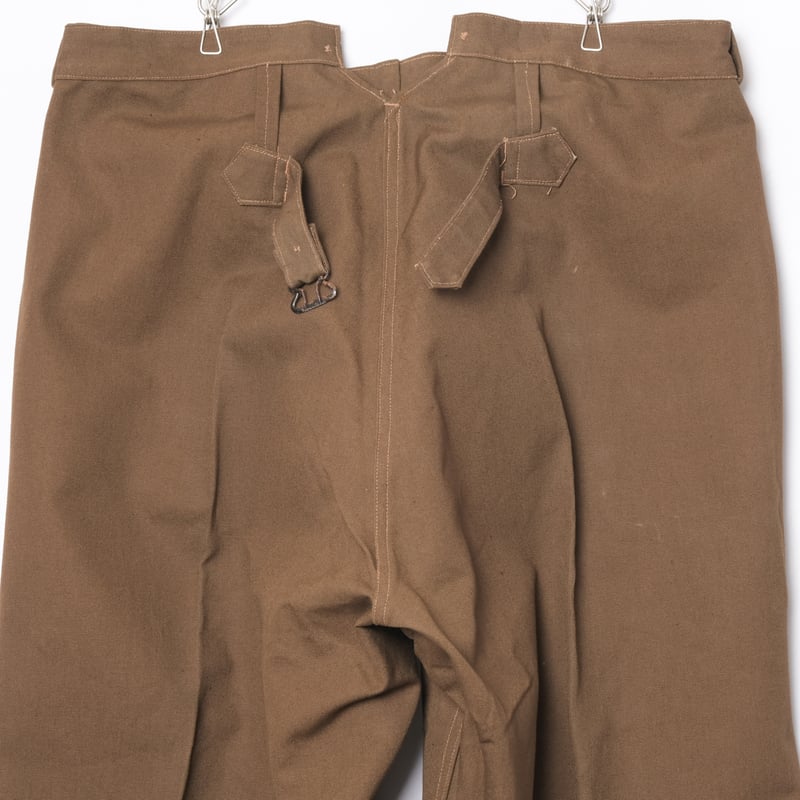 40s 50s　フランス　ビンテージ　サスペンダー　ワーク　アンティーク 40-50s France Vintage SNCF Work Trousers Size 9