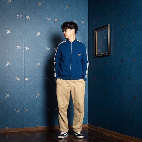 60s Vintage adidas Ventex Collarless Track Jacket Late World Mark Navy (Made in France)