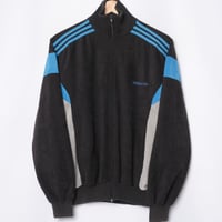 80s Vintage adidas Ventex Track Jacket Model Challenger Black × Blue (Made in France)
