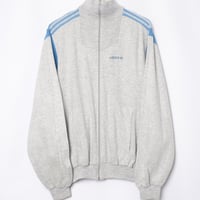 70-80s Vintage adidas Ventex Sweat Jacket Jacket Grey × Light Blue  (Made in France)