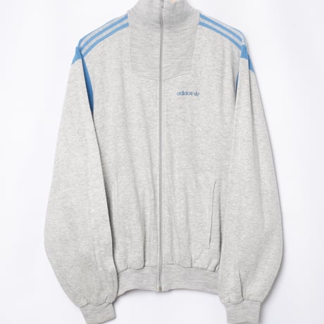 70-80s Vintage adidas Ventex Sweat Jacket Jacket Grey × Light Blue  (Made in France)