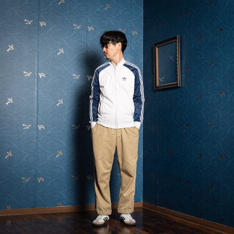 70-80s Vintage adidas Ventex ATP Track Jacket White × Navy（Made in France）