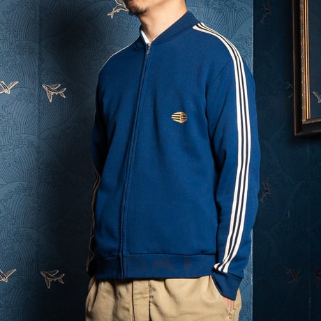 60s Vintage adidas Ventex Collarless Track Jacket Late World Mark Navy (Made in France)