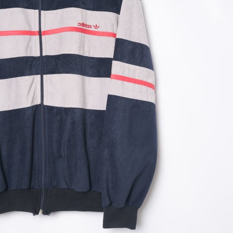 70-80s Vintage adidas Ventex Velours Track Jacket Navy (Made in France)