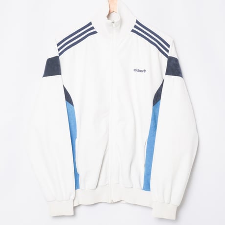 70-80s Vintage adidas Ventex Track Jacket Model Challenger White × Light Blue (Made in France)