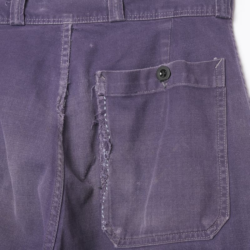 40-50s France Vintage Blue Cotton Twill Work Tr