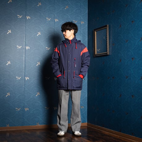 70-80s Vintage adidas Ventex Coat Navy × Red (Made in France)