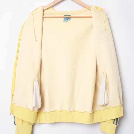 70s-80s Vintage adidas Hoodie Yellow x Navy