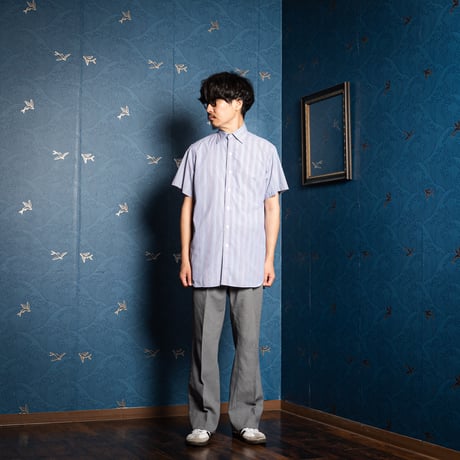 90s Turnbull&Asser Sea Island Cotton Striped Half Sleeve shirt（Made in England）