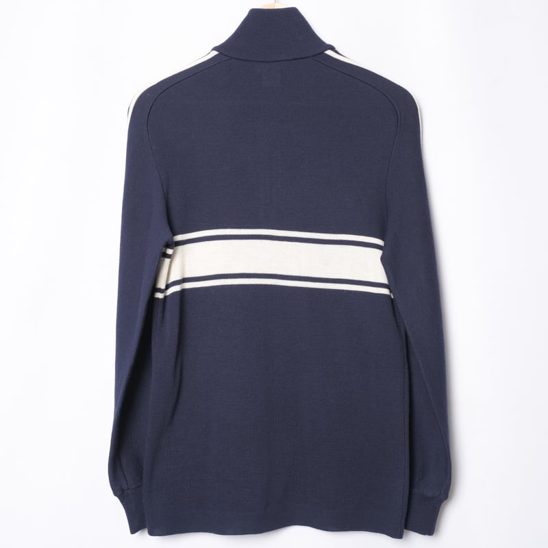 70s Vintage adidas Knit Half Zip Navy（Made in W