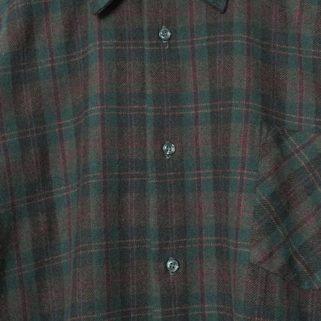 50-60s France Vintage la Paimpolaise Wool Acryl Checked Shirt