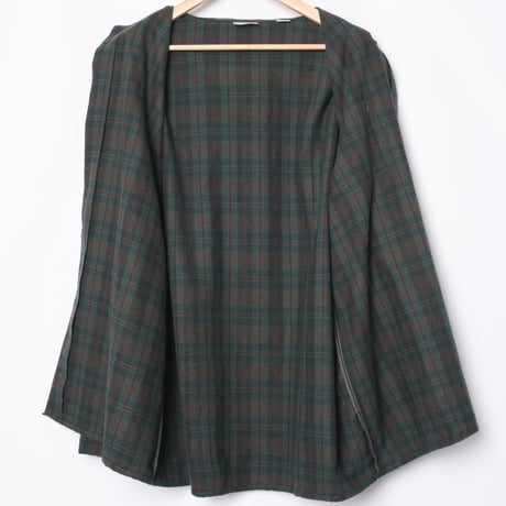 50-60s France Vintage la Paimpolaise Wool Acryl Checked Shirt