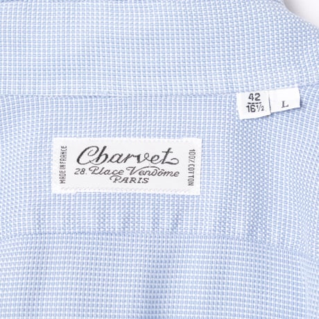 90s Charvet Cotton Shirt Blue（Made in France）