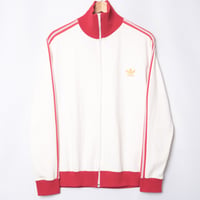 70s Vintage adidas Ventex Track Jacket White × Red (Made in France)
