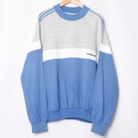 70-80s Vintage adidas Sweat Gray × Blue (Made in France)