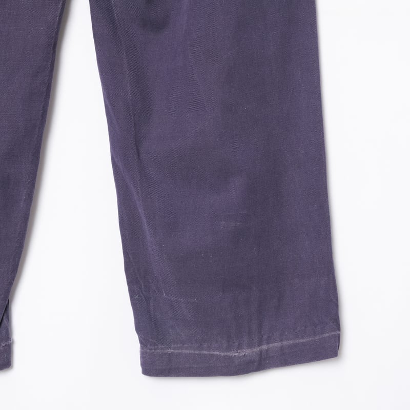 40-50s France Vintage Blue Cotton Twill Work Tr