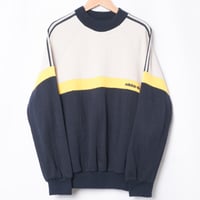 70-80s Vintage adidas Sweat Gray × Navy
