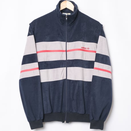 70-80s Vintage adidas Ventex Velours Track Jacket Navy (Made in France)