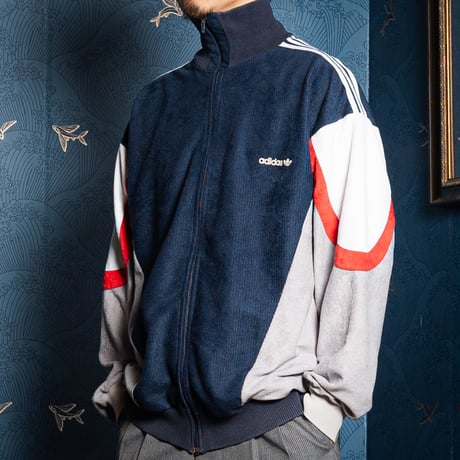 80s Vintage adidas Track Jacket Navy× Gray（Made in France）