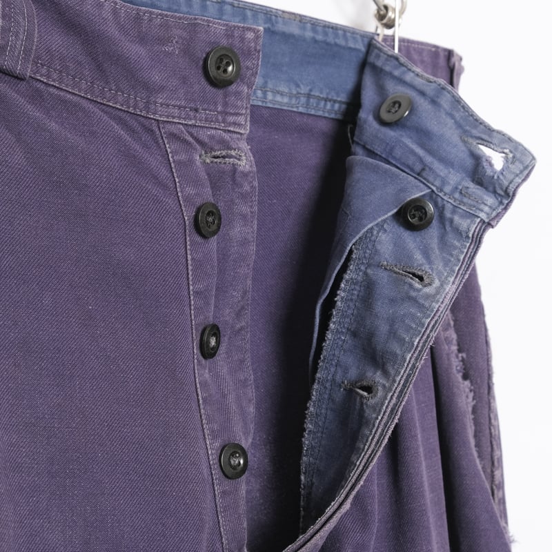 40-50s France Vintage Blue Cotton Twill Work Tr