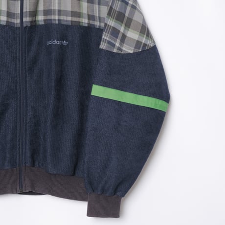 80s Vintage adidas Ventex Track Jacket Navy × Checked (Made in France)