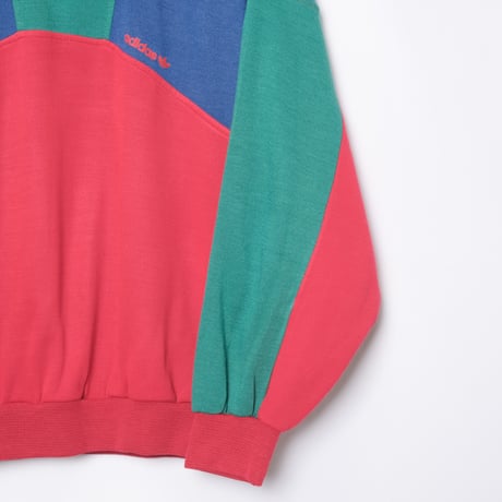 80s Vintage adidas Ventex Half Zip Red × Blue × Green (Made in France)