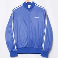 70-80s Vintage adidas Ventex Collarless Track Jacket Blue（Made in France）
