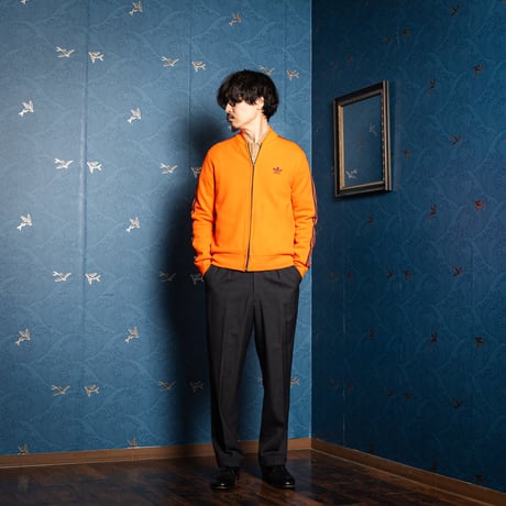 70s Vintage adidas Ventex Collarless Track Jacket Orange (Made in France)