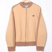 70s Vintage adidas Ventex Collarless Track Jacket Beige × Brown (Made in France)