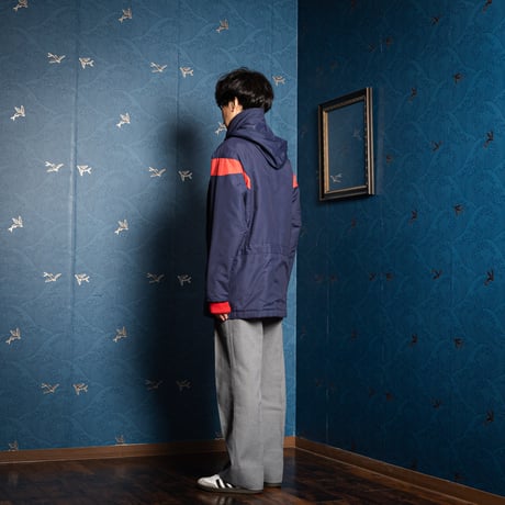 70-80s Vintage adidas Ventex Coat Navy × Red (Made in France)
