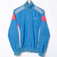 70-80s Vintage adidas Ventex Track Jacket Model Challenger Light Blue × Red (Made in France)