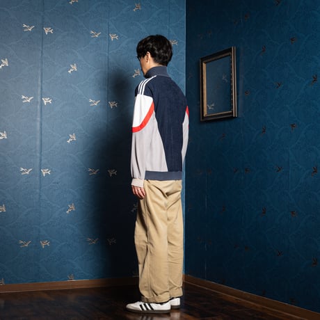 80s Vintage adidas Track Jacket Navy× Gray（Made in France）