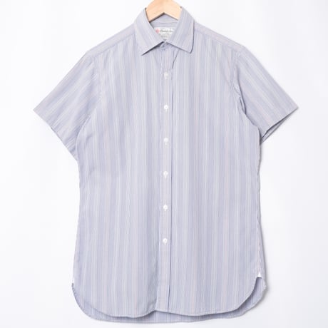 90s Turnbull&Asser Sea Island Cotton Striped Half Sleeve shirt（Made in England）