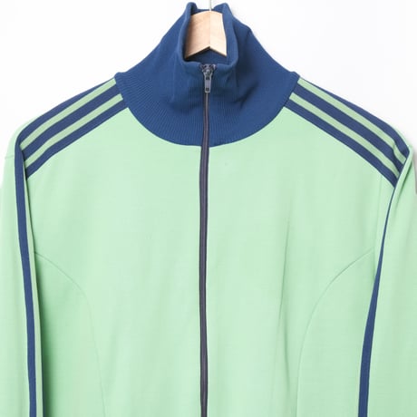 70-80s Vintage adidas Track Jacket Light Green × Navy (Made in West Germany)