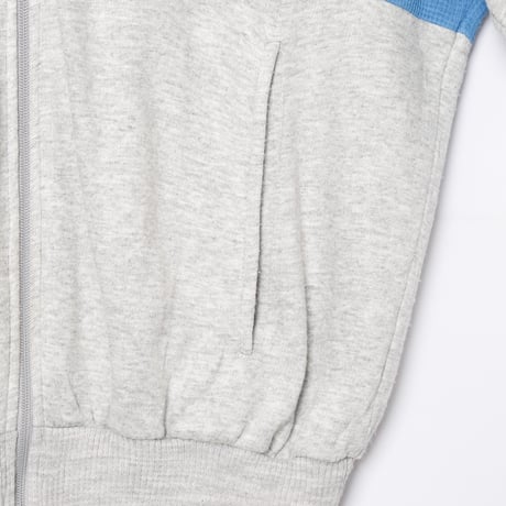 70-80s Vintage adidas Ventex Sweat Jacket Jacket Grey × Light Blue  (Made in France)