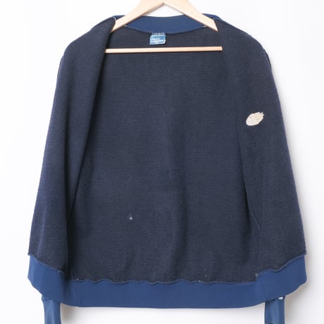 60s Vintage adidas Ventex Collarless Track Jacket Late World Mark Navy (Made in France)