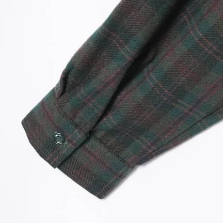 50-60s France Vintage la Paimpolaise Wool Acryl Checked Shirt